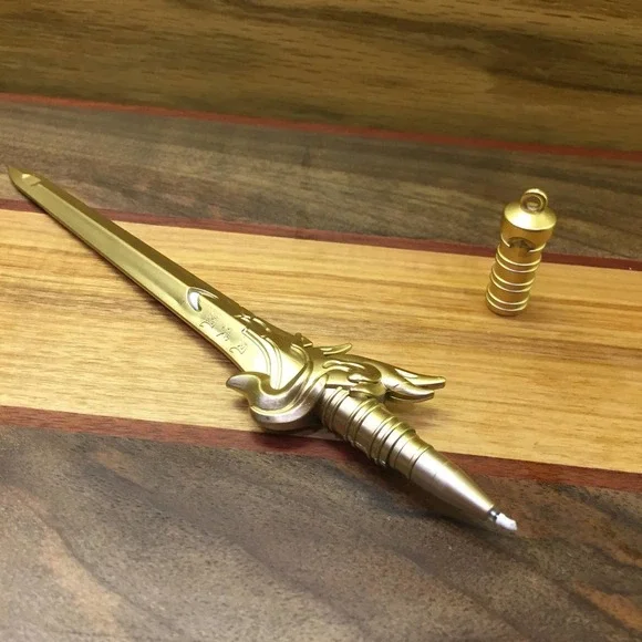 Golden Colored Longsword Secret Hidden Writing Pen - Picture 2 of 4